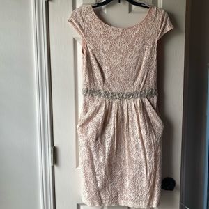 City Triangles Pink Lace Bridesmaid formal Dress- Size 8